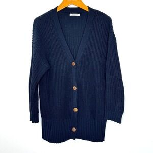Paneros Emily Cardigan. Cotton Button‎ Front Knit Cardigan Midnight blue